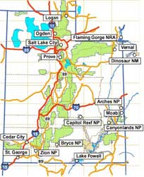 Driving Distance Map for Utah