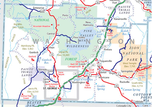 map of washington county